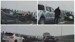 Carambol pe autostradă, lângă Capitală! Zeci de mașini au fost implicat într-un accident grav. Numeroși răniți