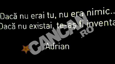 Si-a scris mesajul de dragoste pe ecranul unui cinematograf. Dedicatie siropoasa de la Enache pentru Marciuc