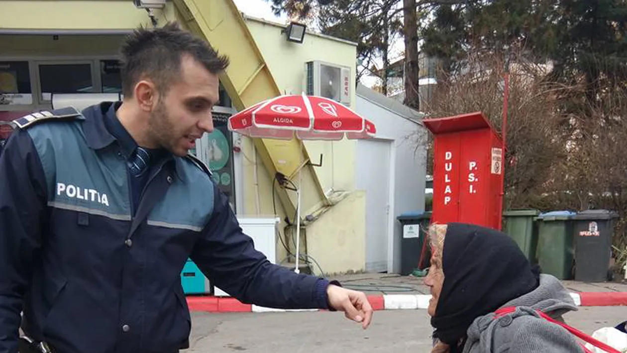 S-a întâmplat în Cluj! Gestul unui polițist, după ce a văzut o bătrânică care plângea că e moartă de foame