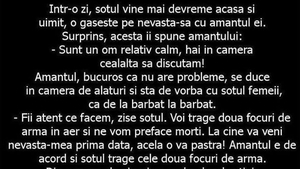 BANCUL ZILEI | Într-o zi, soțul vine mai devreme acasă și o găsește pe nevastă-sa cu amantul ei