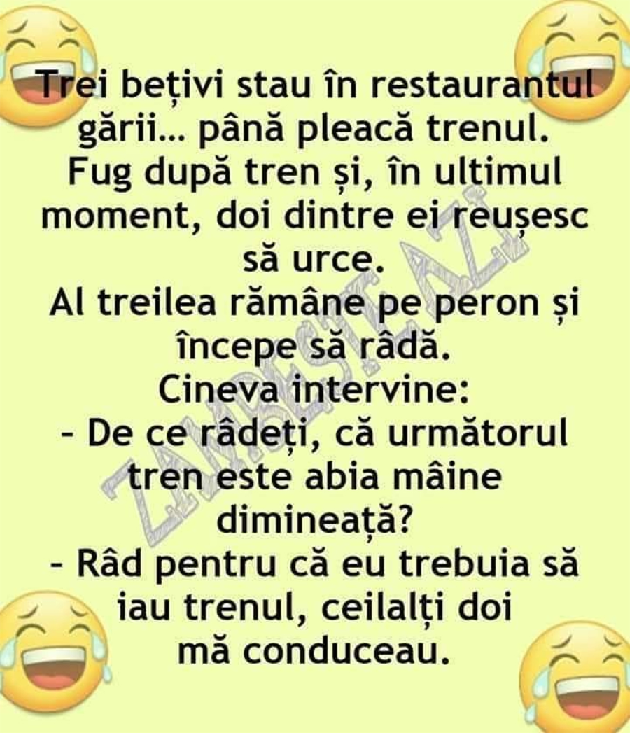 BANC | 3 bețivi stau în restaurantul gării