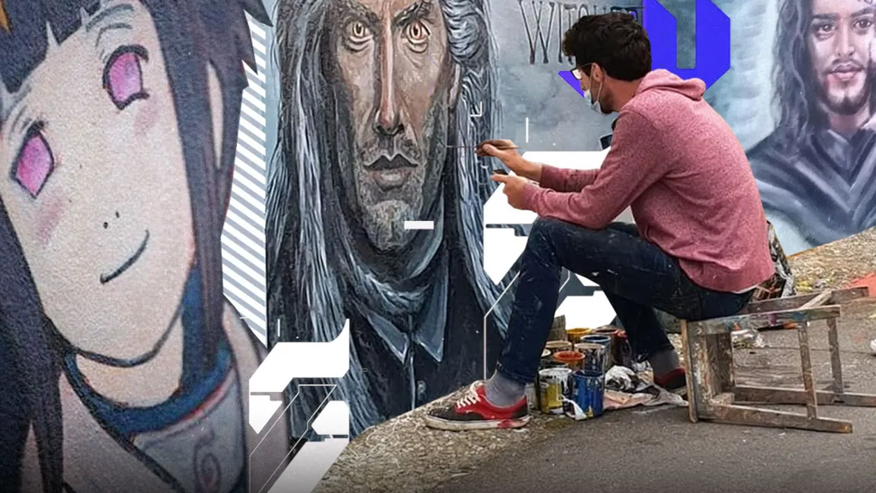 Povestea pictorului de Cartea Recordurilor, care a „zugrăvit” faleza râului Olăneşti cu imagini din filme celebre