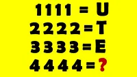 Test de inteligență | Dacă 1111=U, 2222=T și 3333=E, cât este 4444?