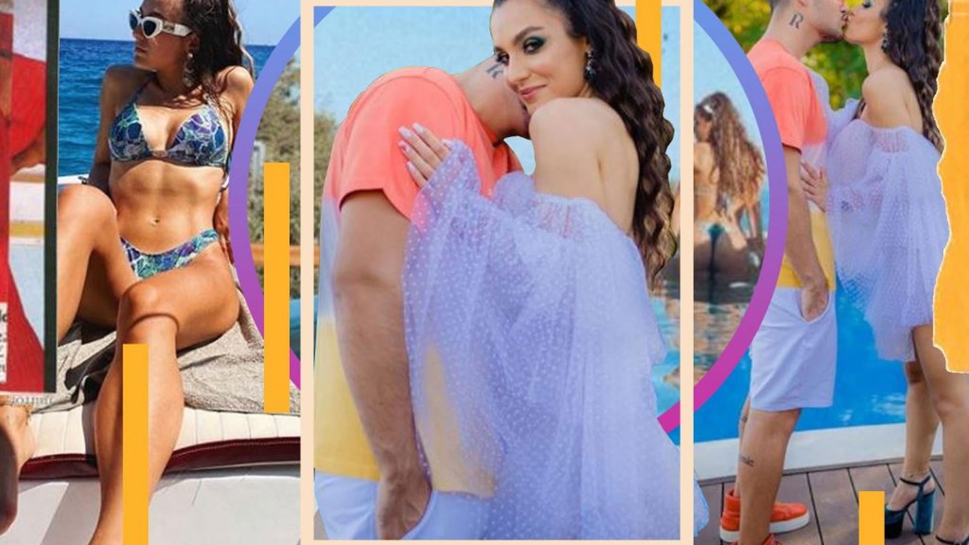 Cum a pozat-o Mario Fresh pe Alexia Eram, la piscină, într-un slip tanga