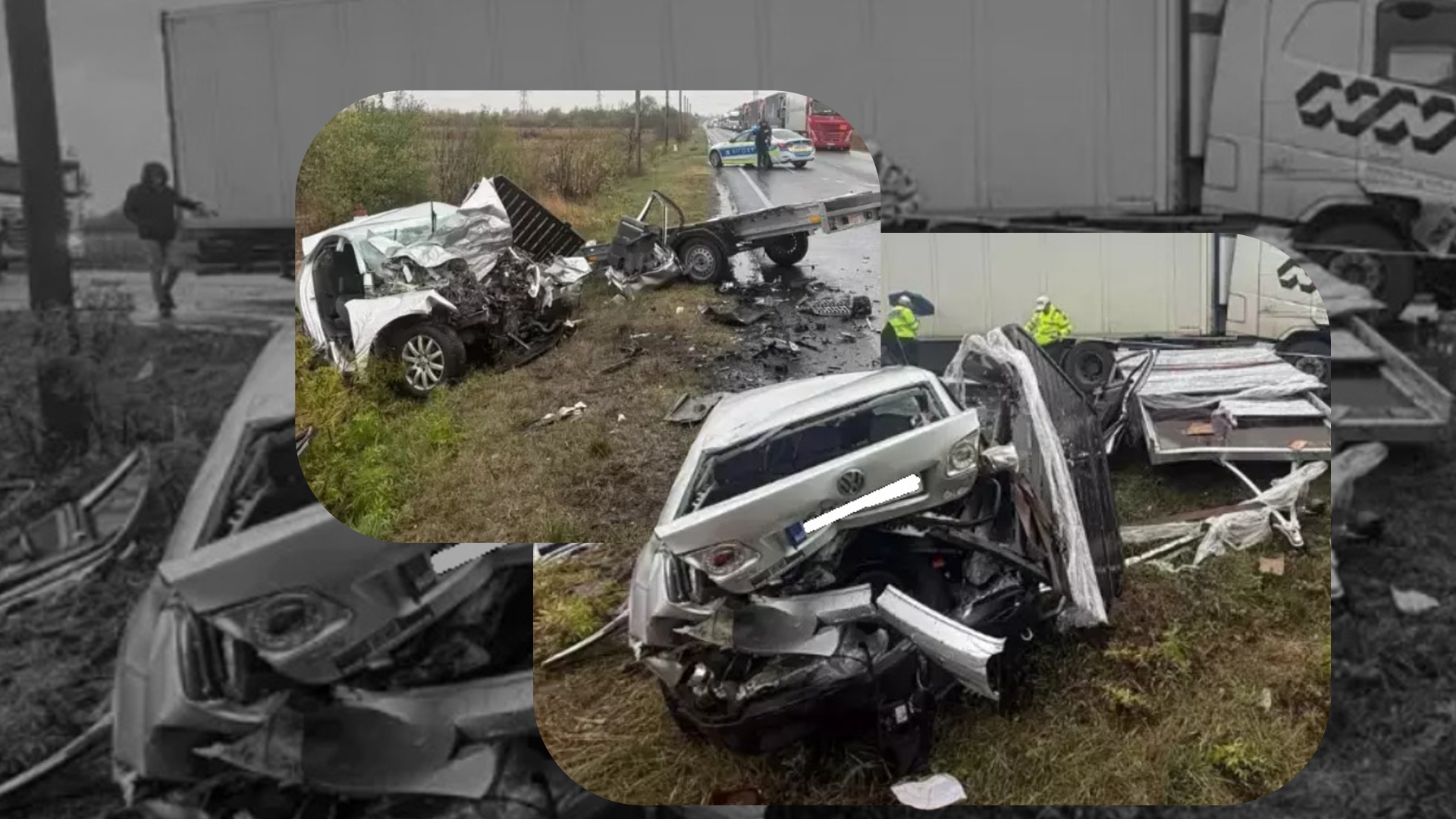 Accident cumplit pe DN 6! Un mort și un rănit după un impact devastator între o mașină și un TIR