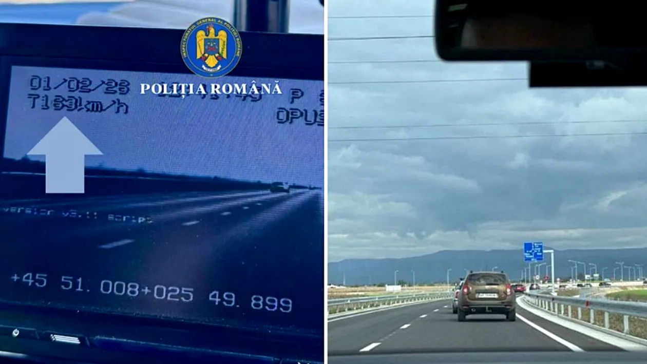Polițiștii de la Rutieră au oprit o mașină care circula cu 163 km/h. Au rămas fără cuvinte când au văzut cine era la volan