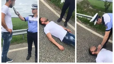 Un șofer oprit pe autostrada București-Ploiești era atât de beat, încât a leșinat în fața polițiștilor!