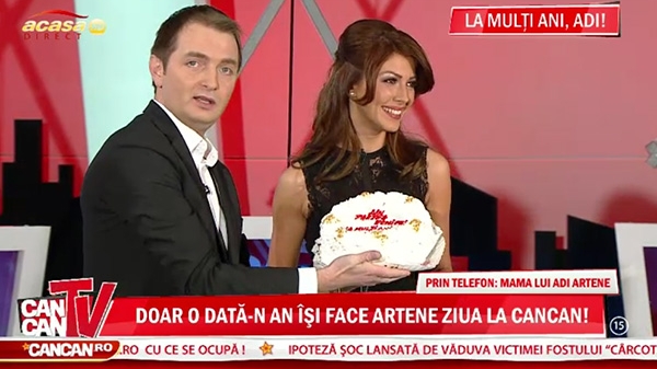 Surprins de Mos Niculae! Adrian Artene a fost sarbatorit in direct la CANCAN TV