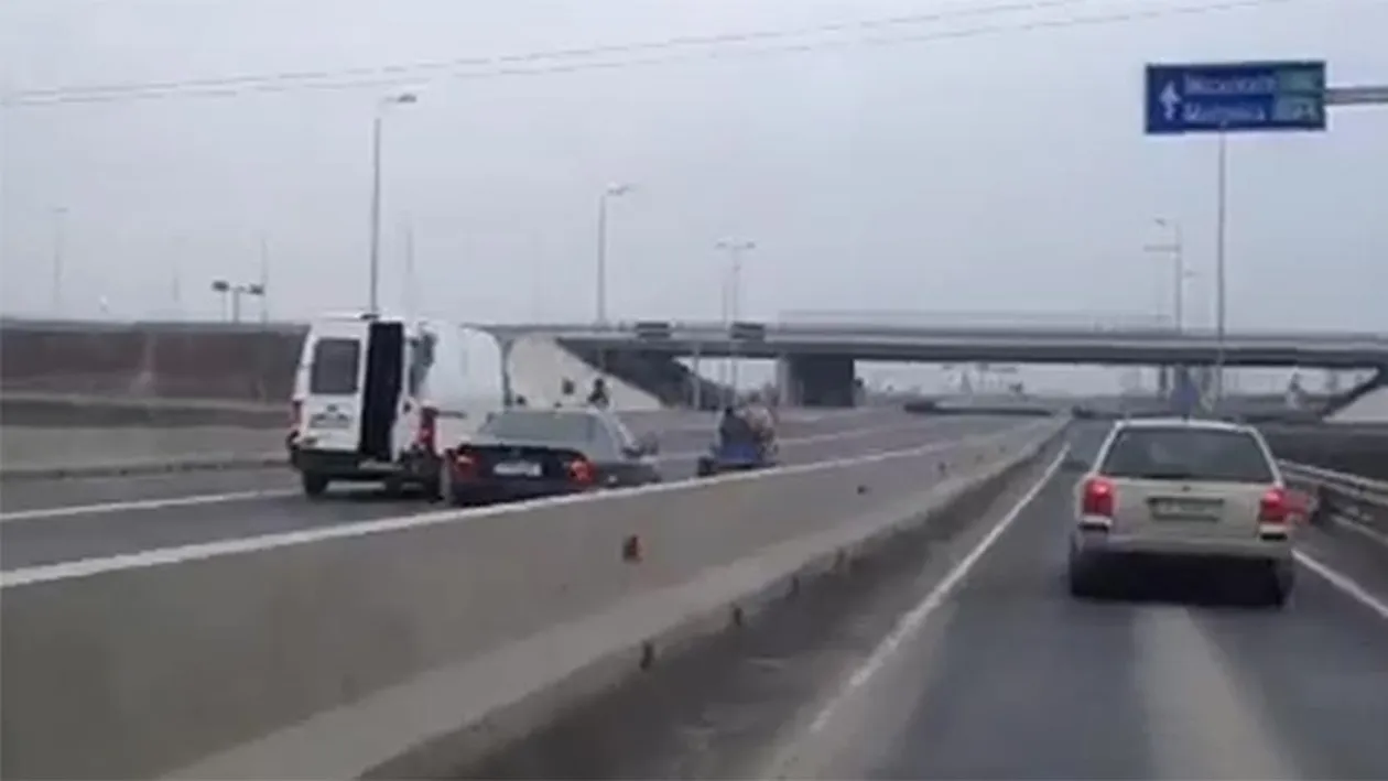 VIDEO NU cred ca vad bine! Asa ceva se intampla doar in EVUL MEDIU! Ce a surprins pe camera un sofer pe Autostrada Soarelui!