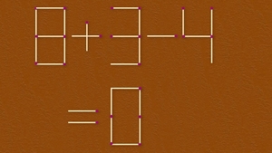 Test de inteligență cu chibrituri | Mutați un singur băț pentru a corecta egalitatea 8+3-4=0