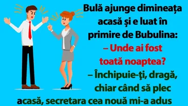 BANC | Bulă ajunge dimineața acasă și e luat în primire de Bubulina