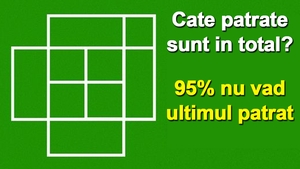 Super-test IQ cu 10 întrebări | Prima: Câte pătrate sunt în total? 95% nu văd ultimul pătrat