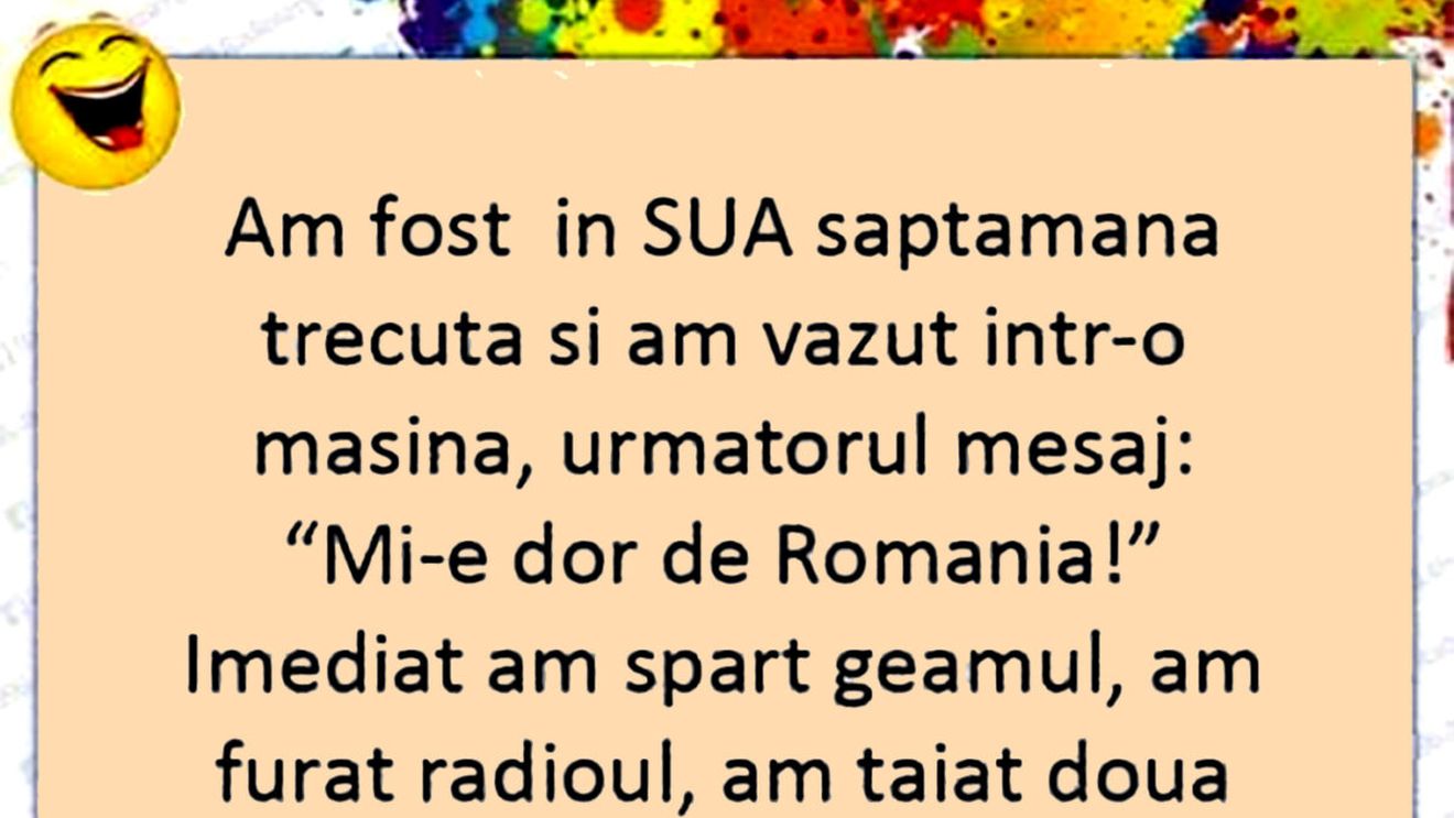 BANCUL ZILEI | "Am fost în SUA săptămâna trecută"
