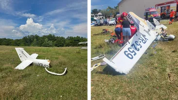 Accident aviatic lângă Orăştie! O aeronavă de mici dimensiuni s-a prăbușit, două persoane erau la bord