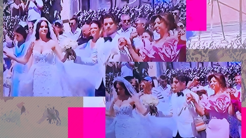 Primele imagini de la nunta lui Ianis Hagi cu Elena Tănase! Mirii au ieșit în stradă și au făcut o horă machedonească