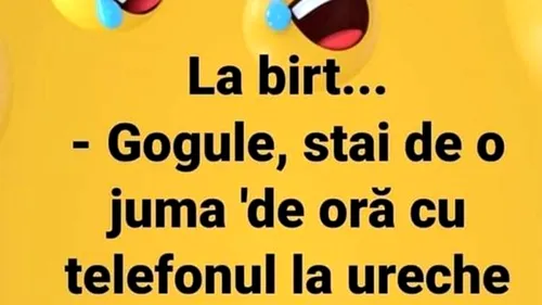 BANC | Gogule, stai de juma' de oră cu telefonul la ureche