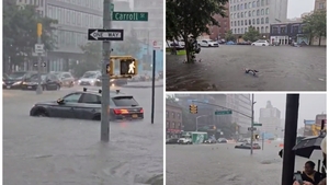 Stare de urgență la New York. Apa a intrat în stațiile de metrou și a inundat străzile după precipitații abundente