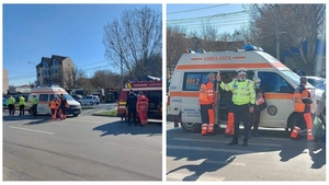 O femeie a fost lovită de o ambulanță pe trecerea de pietoni, în Craiova