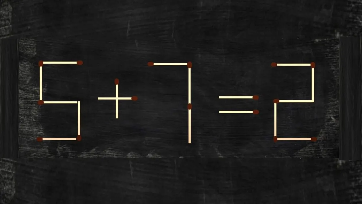Test de inteligență | Mutați un singur băț de chibrit pentru a corecta egalitatea 5+7=2