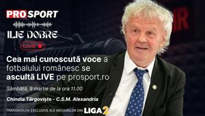 Ilie Dobre comentează LIVE pe ProSport.ro meciul Chindia Târgoviște - C.S.M. Alexandria, sâmbătă, 9 martie 2024, de la ora 11.00