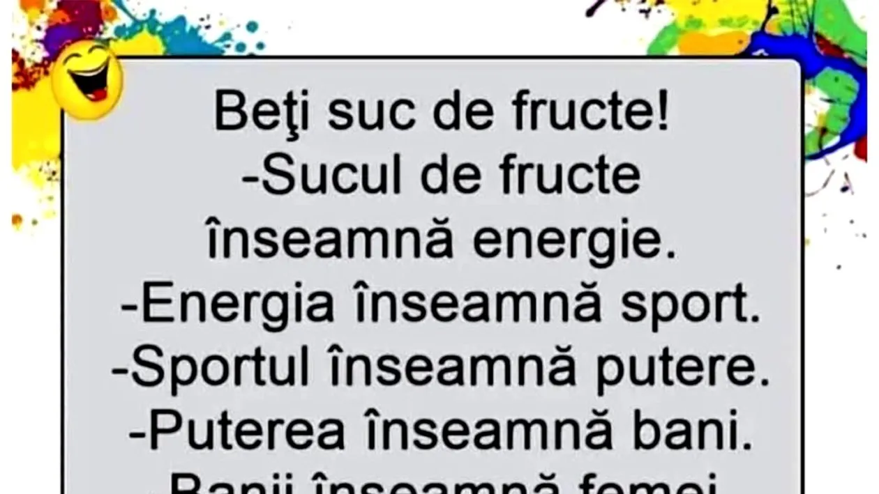BANC | Beți suc de fructe!