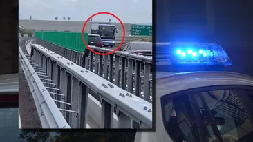 Ce a pățit un șofer din Sibiu care a mers un kilometru în marșarier, pe A1, pe banda de urgență. Conducea un autocar cu 32 de pasageri
