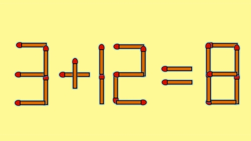 Test IQ cu chibrituri | Mutați un singur băț, pentru a corecta 3 + 12 = 8