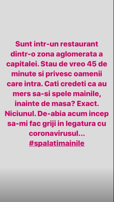 Simona Gherghe, martoră la scene neplăcute într-un restaurant: “Îmi fac griji în legatură cu coronavirusul…”