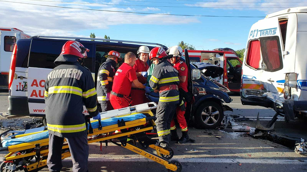 Accident la Arad. Foto: ISU Arad