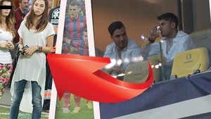 Ce nu s-a vazut la TV la Supercupa ROMANIEI! Memelusa a intrat pe teren iar baiatul lui Turcu o privea in timp ce golea paharele!