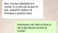 BANC | Cât se pune în plic la nuntă, dacă mireasa este amanta