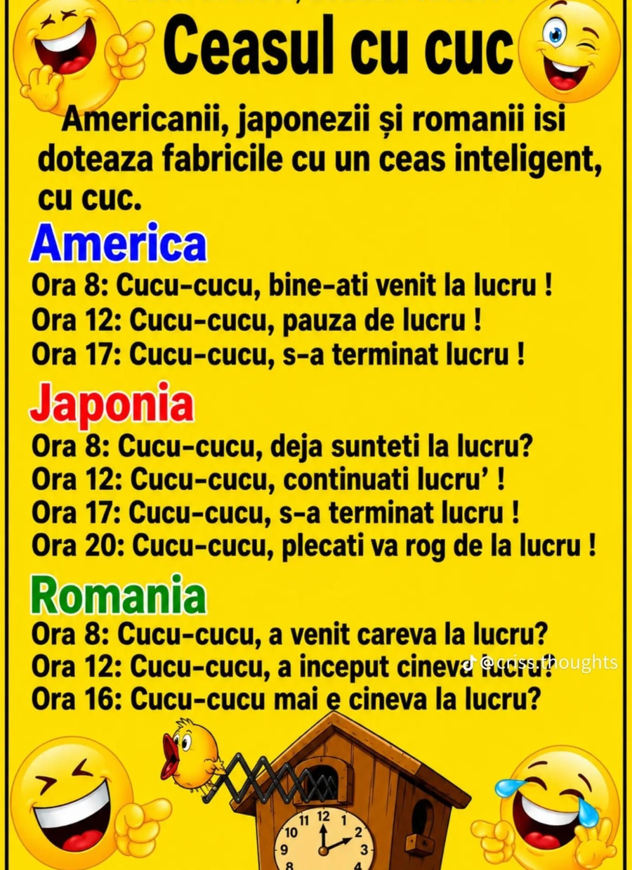 BANC | Ceasul cu cuc: SUA vs Japonia vs România
