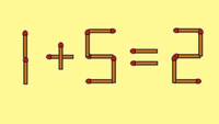 Test IQ cu chibrituri | Mutând un singur băț, transformați 1+5=2 într-o egalitate corectă