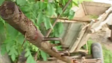 Un adolescent de 14 ani a condus un bolid de lux, lovind in plin o caruta