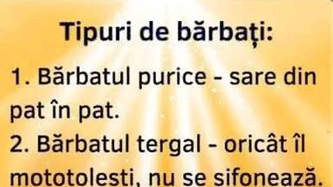 BANCUL ZILEI | Care sunt cele 3 tipuri de bărbați