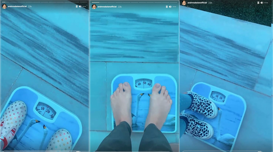 În cursul zilei de ieri, 1 aprilie 2021, Andreea Bălan și fiicele sale s-au cântărit, iar artista a făcut publice filmările © Instagram Stories