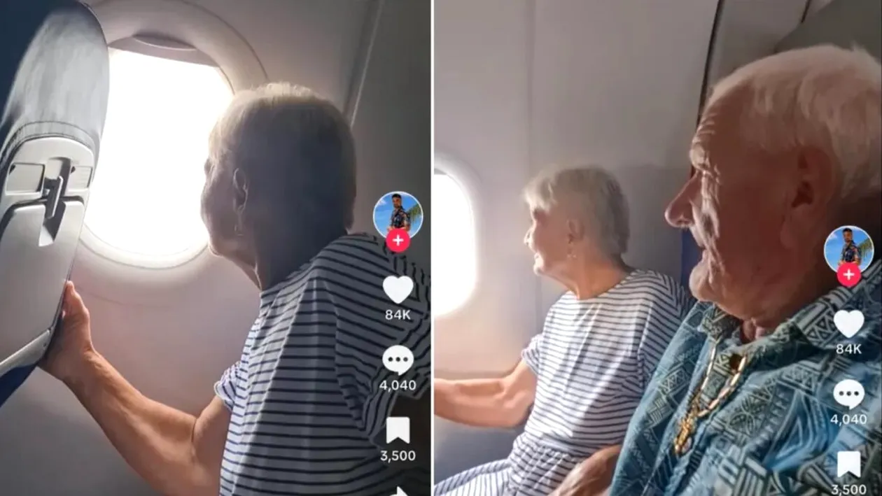Doi bătrânei din Giurgiu au zburat pentru prima oară cu avionul. Filmarea care a emoționat internetul!