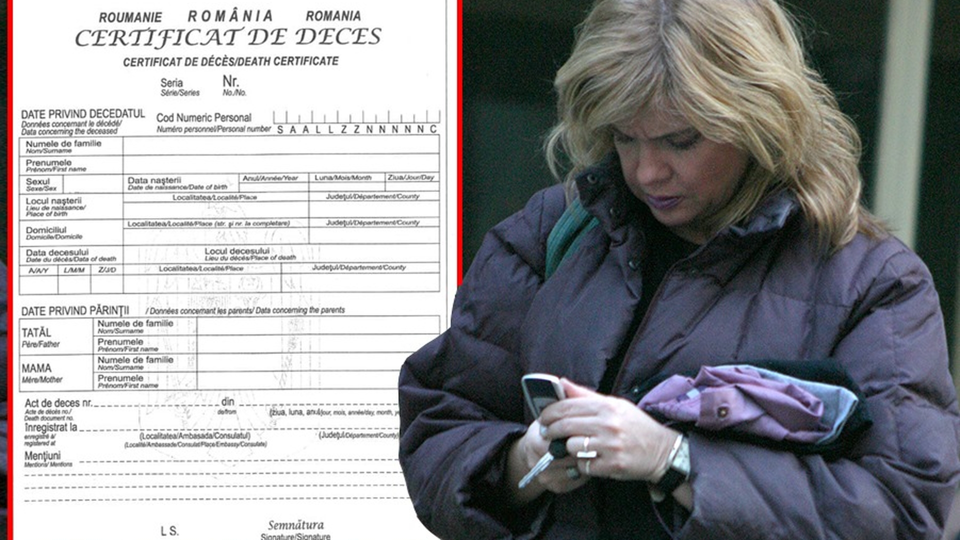 Numele din certificatul de deces. Cum o cheamă, de fapt, pe Cristina Țopescu