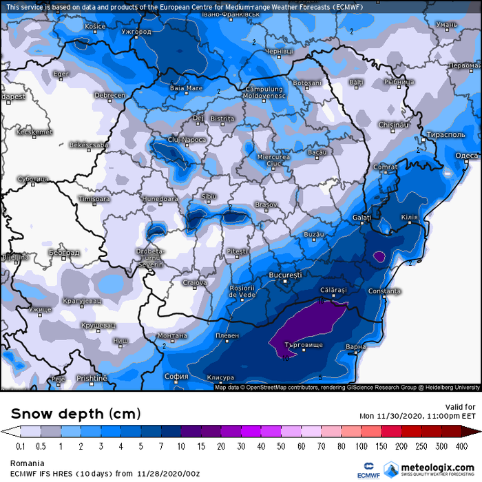 Meteorologii au emis un cod galben de ninsori care începe peste câteva ore. Care sunt zonele din România vizate de avertizare