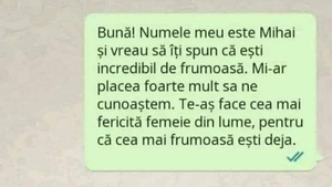 BANC | "Numele meu este Mihai și vreau să îți spun că ești incredibil de frumoasă"