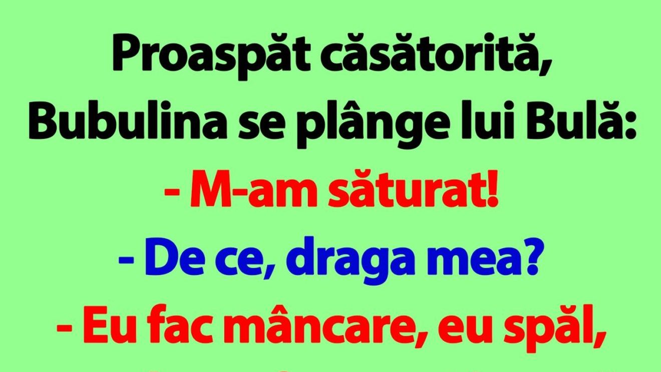 BANC | Proaspăt căsătorită, Bubulina se plânge lui Bulă: "M-am săturat!"
