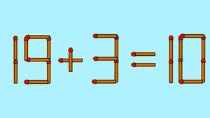 Test IQ cu chibrituri | Corectați 19 + 3 = 10, mutând un singur băț