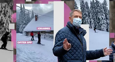 Klaus Iohannis se antrenează undercover pentru rapel, însoțit de SPP-iști. Singurele imagini cu președintele în acțiune, pe pârtie, la Păltiniș