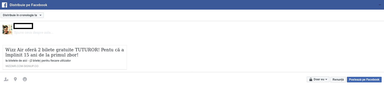 Ofertele de pe Facebook cu biletele gratuite de la WizzAir sunt ţepe! Cardurile a mii de români au fost golite