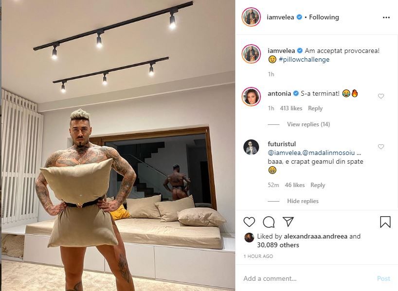 Alex Velea, fotografiat complet dezbrăcat de Antonia! Andreea Esca nu s-a putut abține și a reacționat atunci când a văzut poza HOT pe Instagram