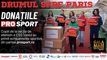 Gala Mari Sportivi 2023. ProSport a donat echipament sportiv în valoare de 10.000 de lei copiiilor de la CSS Vaslui, secția de atletism. VIDEO