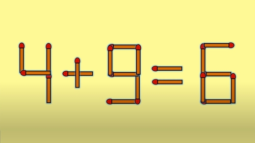 Test IQ cu chibrituri | Corectați 4 + 9 = 6, mutând un singur băț