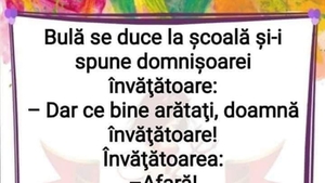 BANC | Bulă, la școală: "Dar ce bine arătați, doamna învățătoare!"