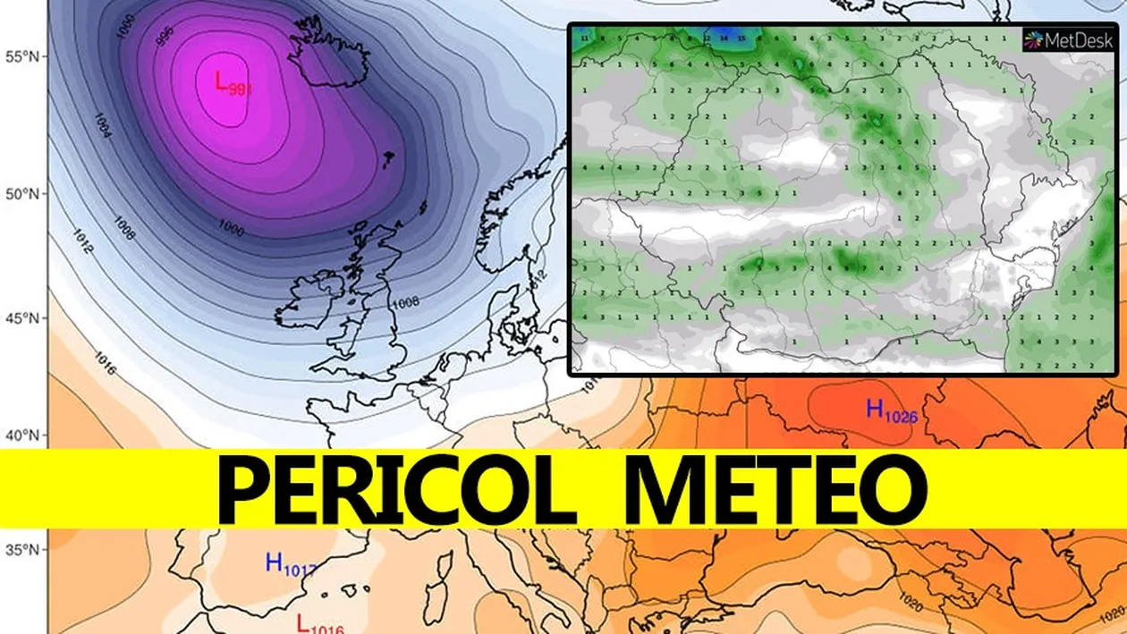 ANM a schimbat prognoza! Fenomene meteo periculoase astăzi în România