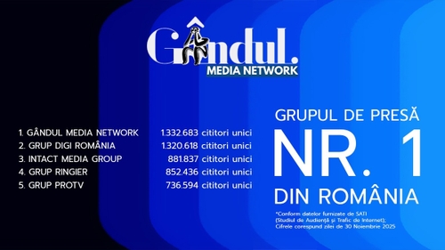 Gândul Media Network, nr. 1 în clasamentul grupurilor de presă, la nivel national